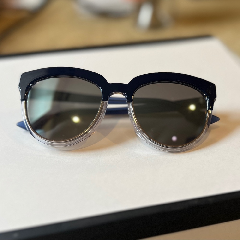 Christian Dior Sight 1 RENT7 Blue Crystal Blue Mirror New Sunglasses